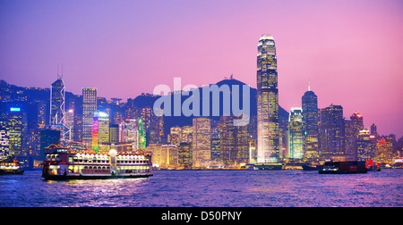 Skyline von Hong Island aus über Victoria Harbour 15. Oktober 2012 in Hongkong, VR China. Stockfoto