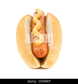 Hot-Dog, isoliert auf weiss Stockfoto