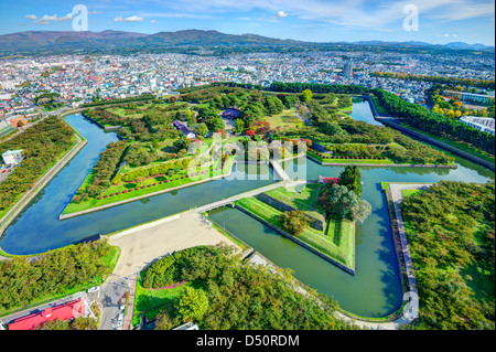 Goryokaku Park in Hakodate, Hokkaido, Japan war ursprünglich ein Sterne Fort im Jahre 1855 entwickelt. Stockfoto