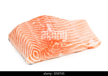 roher Lachs filet isoliert auf weiss Stockfoto