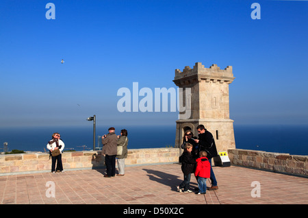 Turm am Schloss de Montjuic, Barcelona, Spanien Stockfoto