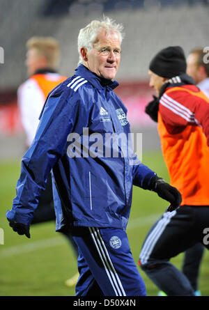 Dänische nationale Fußball-Spieler (Trainer Morten Olsen) trainieren in Olmütz am 21. März 2013 vor dem WM-Qualifikationsspiel gegen die Tschechische Republik. (CTK Foto/Ludek Perina) Stockfoto