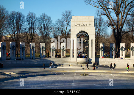 WWII Memorial World War II Memorial. Washington DC. Atlantic Theater. Stockfoto