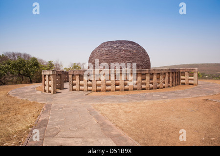 Alten Stupa an Sanchi, Madhya Pradesh, Indien Stockfoto