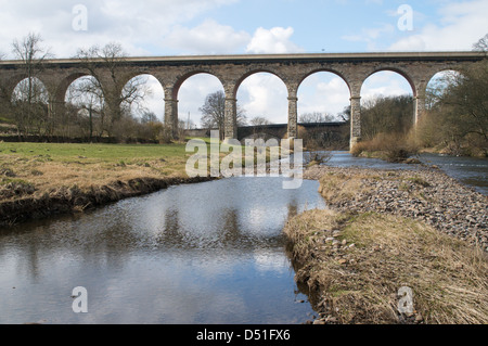 Newton Cap Viadukt über den Fluss Wear bei Bishop Auckland, Nord-Ost-England, UK Stockfoto