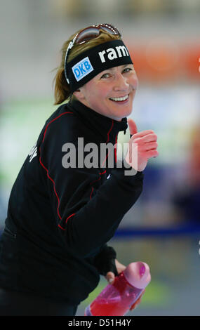 21. März 2013 - März Sotschi - 21,2013. Â «Adler ArenaÂ» Sotschi, Russland. Die 15. Essent ISU World einzelne Entfernung Eisschnelllauf Championships.Pictured: Eisschnellläuferin Claudia Pechstein (Credit-Bild: © Andrei Golovanov - Sergei Kivrin/PhotoXpress/ZUMAPRESS.com) Stockfoto