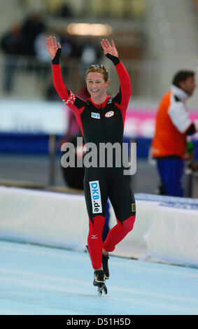 21. März 2013 - März Sotschi - 21,2013. Â «Adler ArenaÂ» Sotschi, Russland. Die 15. Essent ISU World einzelne Entfernung Eisschnelllauf Championships.Pictured: Eisschnellläuferin Claudia Pechstein (Credit-Bild: © Andrei Golovanov - Sergei Kivrin/PhotoXpress/ZUMAPRESS.com) Stockfoto