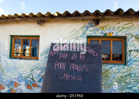 Restaurant in Cabo Polonio, einem kleinen Dorf an den Atlantischen Ozean in Uruguay. Stockfoto