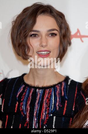 Britische Schauspielerin und Schauspieler Mitglied Keira Knightley während der Fototermin des Films "Letzte Nacht" auf dem 5. internationalen Rom Film Festival in Rom, Italien, 28. Oktober 2010 stellt. Der Film wird während den offiziellen Wettbewerb des Festivals präsentiert, die vom 28 Oktober bis 5. November 2010 läuft. Foto: Hubert Boesl Stockfoto