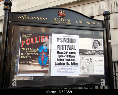 Vereinigtes Königreich West London Acton ein Zeichen vor dem Rathaus Stockfoto