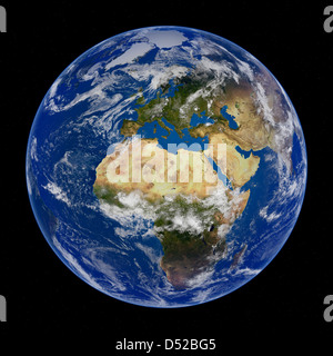 Earth-Ansicht von Raum, Europa und Afrika