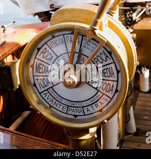 Schiff-Telegraph eines spanischen Schiffes Stockfoto