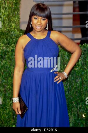 US-Schauspielerin Jennifer Hudson kommt bei der Vanity Fair Oscar Party im Sunset Tower in Los Angeles, USA, 7. März 2010. Foto: Hubert Boesl Stockfoto