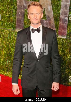 US-Schauspieler Neil Patrick Harris kommt bei der Vanity Fair Oscar Party im Sunset Tower in Los Angeles, USA, 7. März 2010. Foto: Hubert Boesl Stockfoto