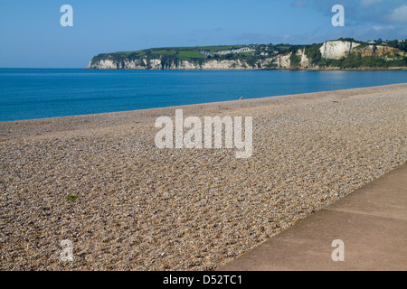 Seaton Strand Devon England.  An der Südküste in der Nähe von Bier.  An der Jurassic Coast of Dorset und Süd-West Küste gehen weg. Stockfoto