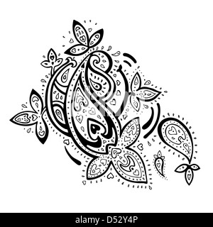 Hand gezeichnet Paisley Ornament. Stockfoto