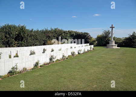 Der CWGC Redan Ridge Cemetery No 1, Beaumont-Hamel, Somme, Picardie, Frankreich. Stockfoto