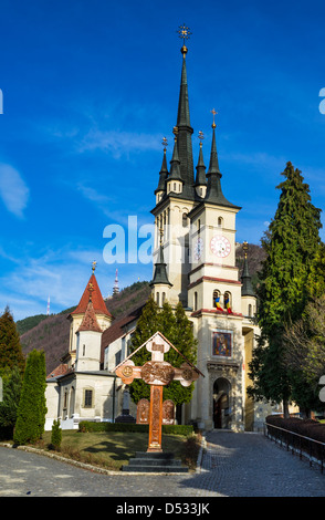 Sankt-Nikolaus-Kirche ist eine rumänisch-orthodoxen Kirche in Brasov, dominieren die historischen Viertel Schei. Rumänien Stockfoto