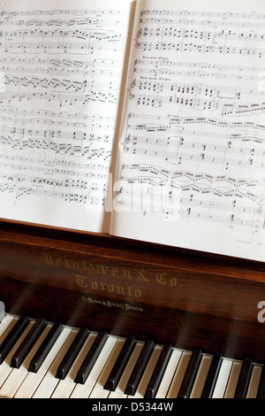 Notenblätter für ein Konzert Stockfoto