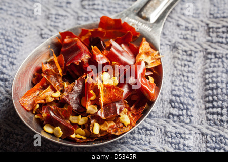 Getrocknete chinesische Chile Pfeffer Flocken Stockfoto