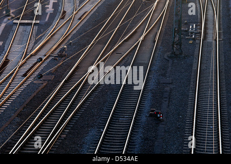 Hagen, Deutschland, verfolgt Eisenbahn am Gueterbahnhof Stockfoto