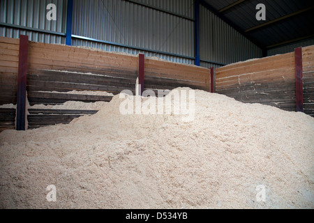 Titz, Deutschland, Herstellung von Holzpellets Stockfoto