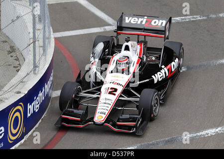 St. Petersburg, Florida, USA. 22. März 2013. IndyCar-Rpond 1, Straßen von St. Petersburg,St.Petersburg, FL, 22.-24. März 2013, WILLENSKRAFT, Team Penske (Bild Kredit: Kredit: Ron Bijlsma/ZUMAPRESS.com/Alamy Live-Nachrichten) Stockfoto