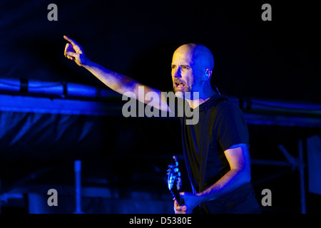 BARCELONA, Spanien - 19 Juli: Richard Melville Hall, Frontmann der Band Moby, führt auf Poble Espanyol am 19. Juli 2011. Stockfoto