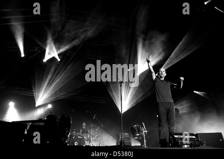 BARCELONA, Spanien - 19 Juli: Richard Melville Hall, Frontmann der Band Moby, führt auf Poble Espanyol am 19. Juli 2011. Stockfoto