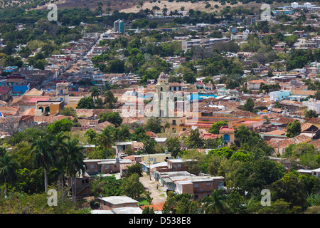 Kuba, Provinz Sancti Spiritus, Trinidad, erhöhten Blick auf die Stadt vom Hügel Cerro De La Vigia Stockfoto