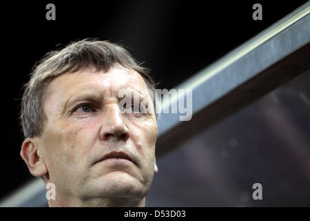 Astana, Kasachstan. 22. März 2013. Kasachstans Trainer Miroslav Beranek während der FIFA WM 2014 Qualifikation Gruppe C Fußball-match zwischen Kasachstan und Deutschland in Astana, Kasachstan, Astana Arena 22. März 2013. Foto: Fredrik von Erichsen/Dpa/Alamy Live News Stockfoto