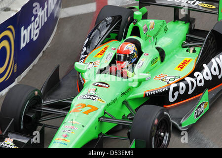 St. Petersburg, Florida, USA. 22. März 2013. IndyCar-Runde 1, Straßen von St. Petersburg,St.Petersburg, FL, 22.-24. März 2013 JAMES HINCHCLIFFE, Andretti Autosport (Bild Kredit: Kredit: Ron Bijlsma/ZUMAPRESS.com/Alamy Live-Nachrichten) Stockfoto