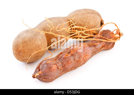 Tamarind isoliert auf weißem Hintergrund Stockfoto