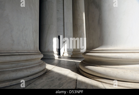 Säulen der Thomas Jefferson Memorial Washington DC, Säulen, Pillared, Piler, Unterstützung, Spalte, Tidal Basin, Washington Mall, Stockfoto