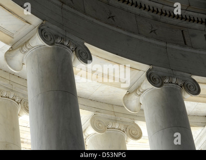 Säulen Thomas Jefferson Memorial Washington DC, Säulen, Piler, Pila, Säule, Säule, Post, aufrecht, tapferen, Stockfoto