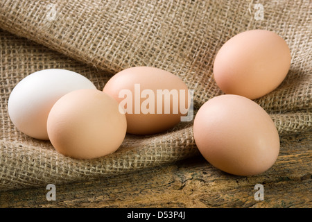 Frischen Eiern vom Bauernhof Stockfoto