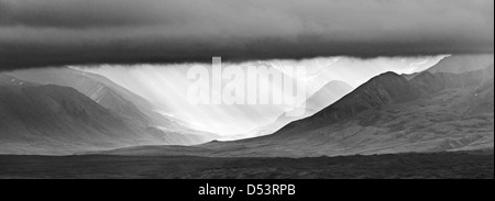 Mt. McKinley (Denali Berg), höchster Punkt in Nordamerika (20.320') gesehen von der Westseite des Denali-Nationalpark, AK Stockfoto