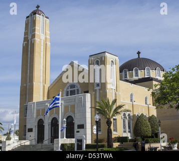 St. Nicholas Greek Orthodox Cathedral Exterieur. Stockfoto