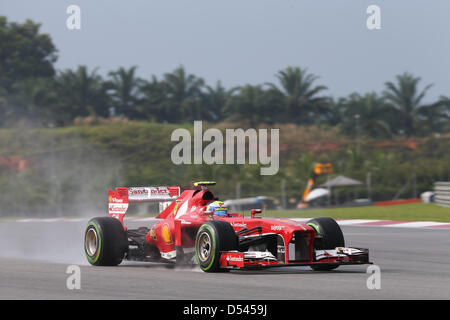 Kuala Lumpur, Malaysia, 23. März 2013. Felipe Massa (BRA), Scuderia Ferrari - Formel 1 World Championship 2013 - Runde 02 auf Sepang International Circuit, Kuala Lumpur, Malaysia, Samstag, 23. März 2013 Credit/Dpa/Alamy Live News Stockfoto