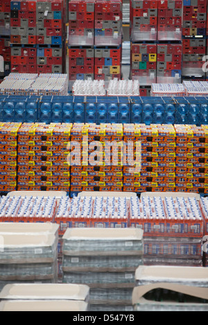 Schottlands Lieblingsgetränk Irn-Bru produziert in A G Barr, Glasgow. Stockfoto