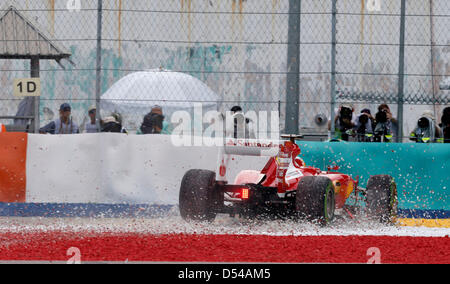 Kuala Lumpur, Malaysia. 24. März 2013.  Motorsport: FIA Formel 1 Weltmeisterschaft 2013, Grand Prix von Malaysia. #3 stürzt Fernando Alonso (ESP, Scuderia Ferrari) des Titels Stockfoto