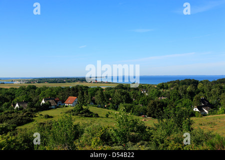 Insel Hiddensee, Blick vom Hexenberg auf Dorf Kloster, Mecklenburg Western Pomerania, Deutschland Stockfoto