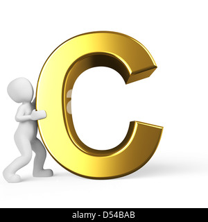 Das goldene Alphabet für das Schreiben für besondere Grüße, Text, Karten und Wünsche als Stockfoto