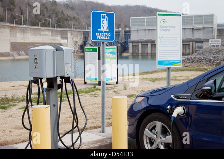 Elektrofahrzeug Ladestation Stockfoto