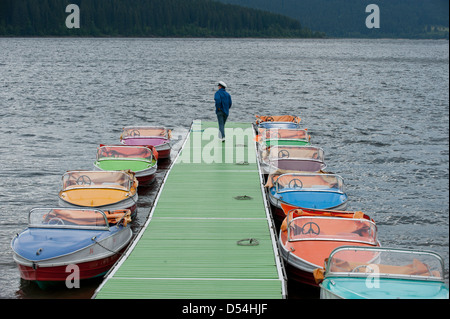 St. Blaise, Deutschland, Tretboote mieten bunte Schluchsee Stockfoto