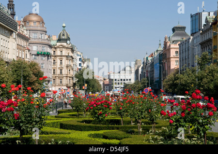 Wenzelsplatz, Prag, Tschechische Republik Stockfoto