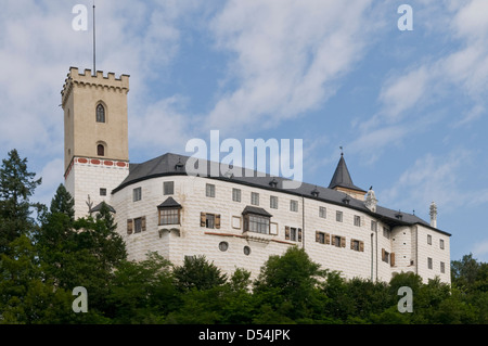 Burg in Rozmberk Nad Vltavou, Böhmen, Tschechische Republik Stockfoto