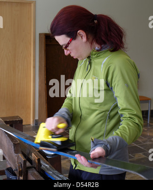 Lady Ski wachsen Backcountry-Ski Stockfoto