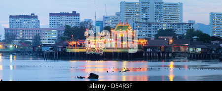 Hean Boo Thean Tempel in Georgetown Penang Malaysia im blauen Stunde Panorama Stockfoto