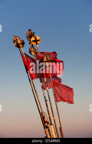 Feld, Polen, Schwimmer für Fischernetze zu küssen Stockfoto